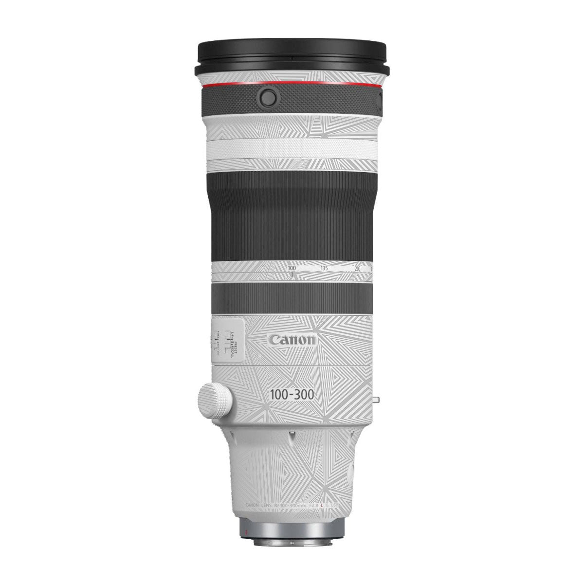 Textured Silver Prism Geometric Canon RF 100-300mm F/2.8 L IS USM Camera Lens Skin