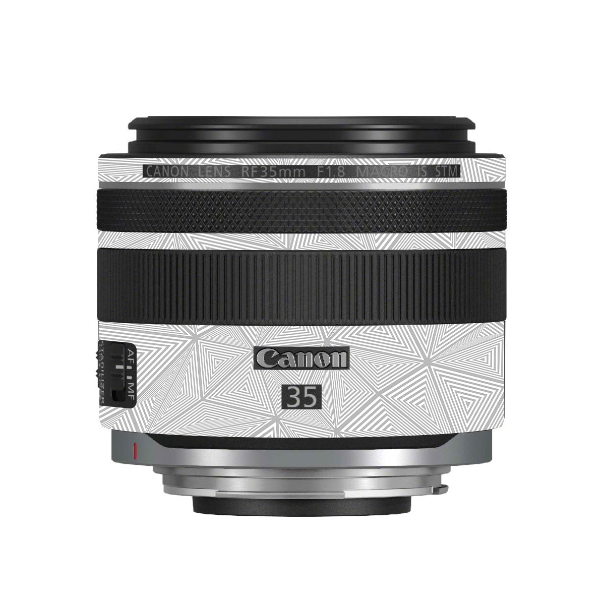 Textured Silver Prism Geometric Canon RF 35mm F/1.8 Macro Camera Lens Skin
