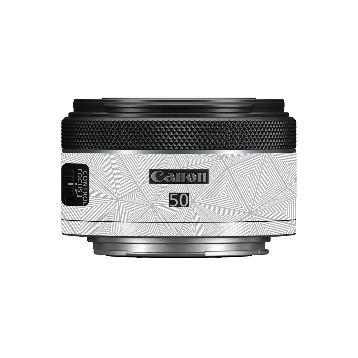 Textured Silver Prism Geometric Canon RF 50mm F/1.8 STM Camera Lens Skin