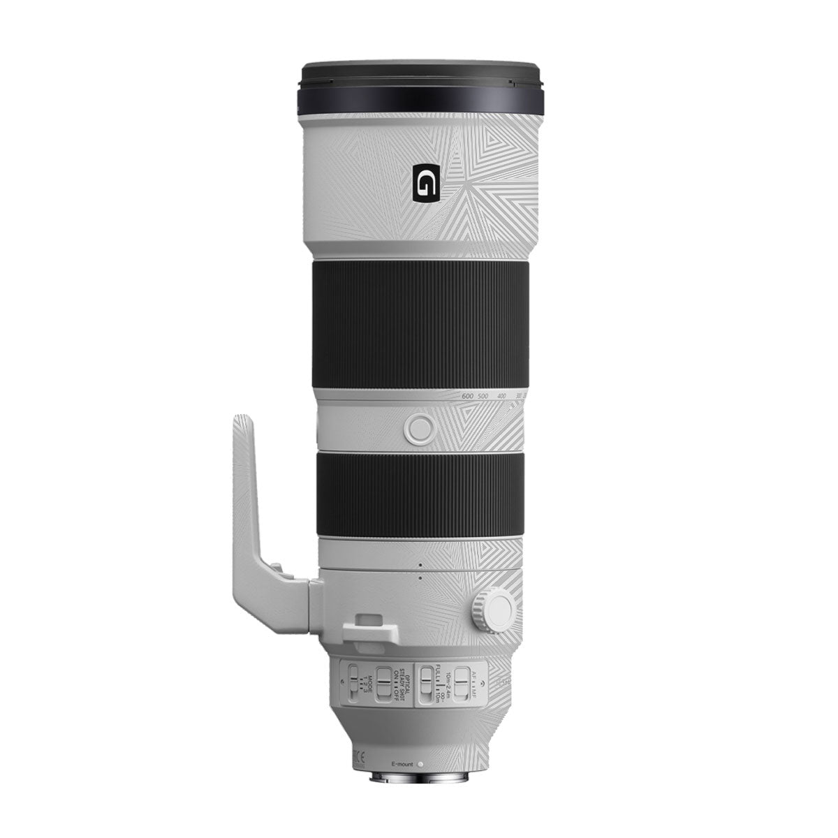 Textured Silver Prism Geometric Sony FE 200-600mm F/5.6-6.3 G OSS Camera Lens Skin