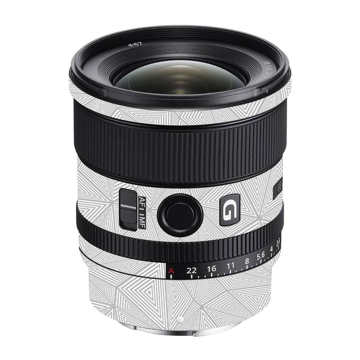 Textured Silver Prism Geometric Sony FE 20mm F/1.8 G Camera Lens Skin