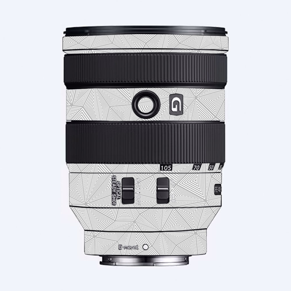 Textured Silver Prism Geometric Sony FE 24–105mm f/4 G OSS Camera Lens Skin