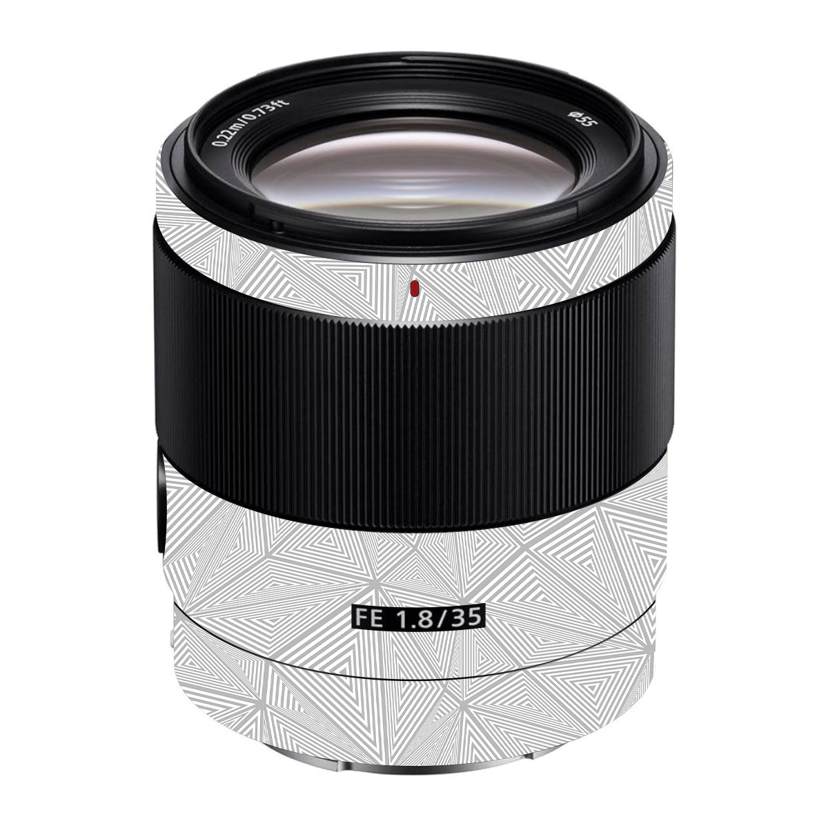Textured Silver Prism Geometric Sony FE 35mm F/1.8 Camera Lens Skin