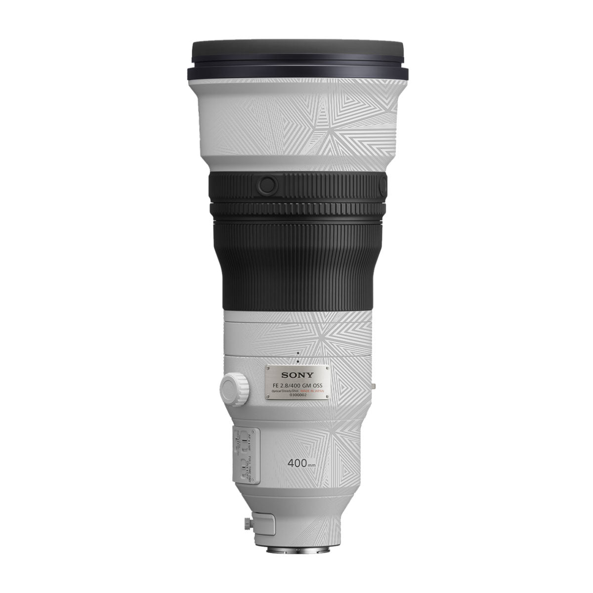 Textured Silver Prism Geometric Sony FE 400mm F/2.8 GM Camera Lens Skin