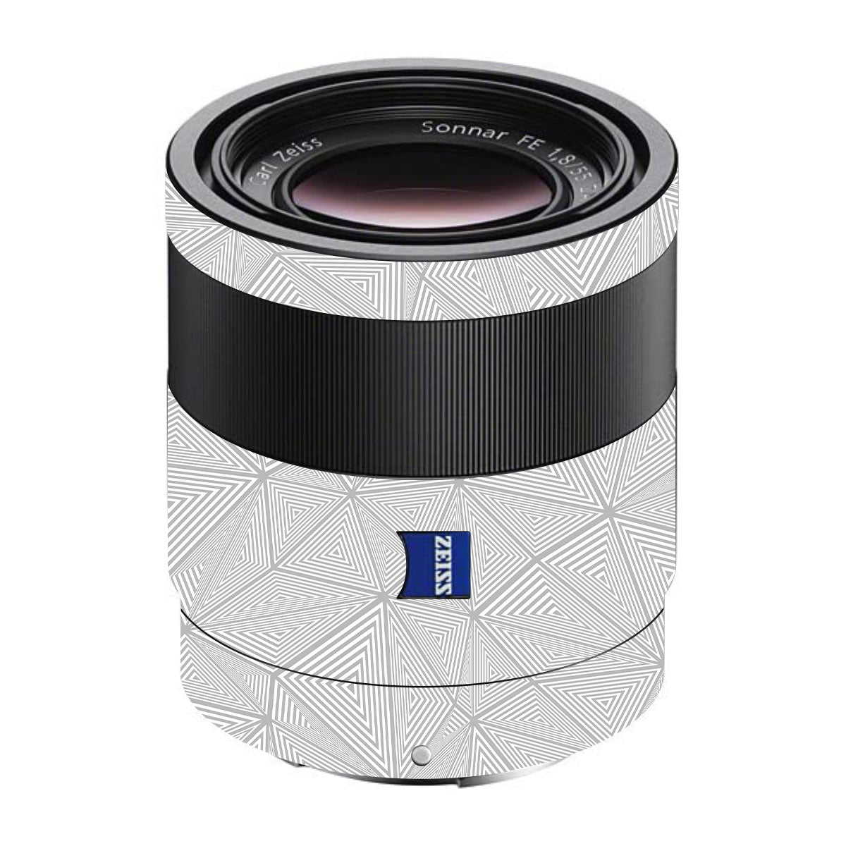 Textured Silver Prism Geometric Sony FE 55mm F/1.8 ZA Camera Lens Skin