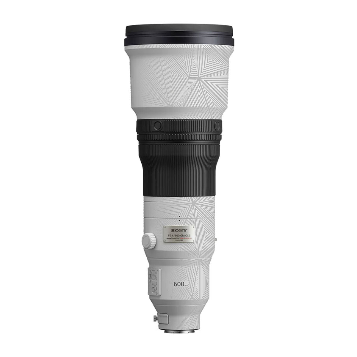 Textured Silver Prism Geometric Sony FE 600mm F/4 GM OSS Camera Lens Skin