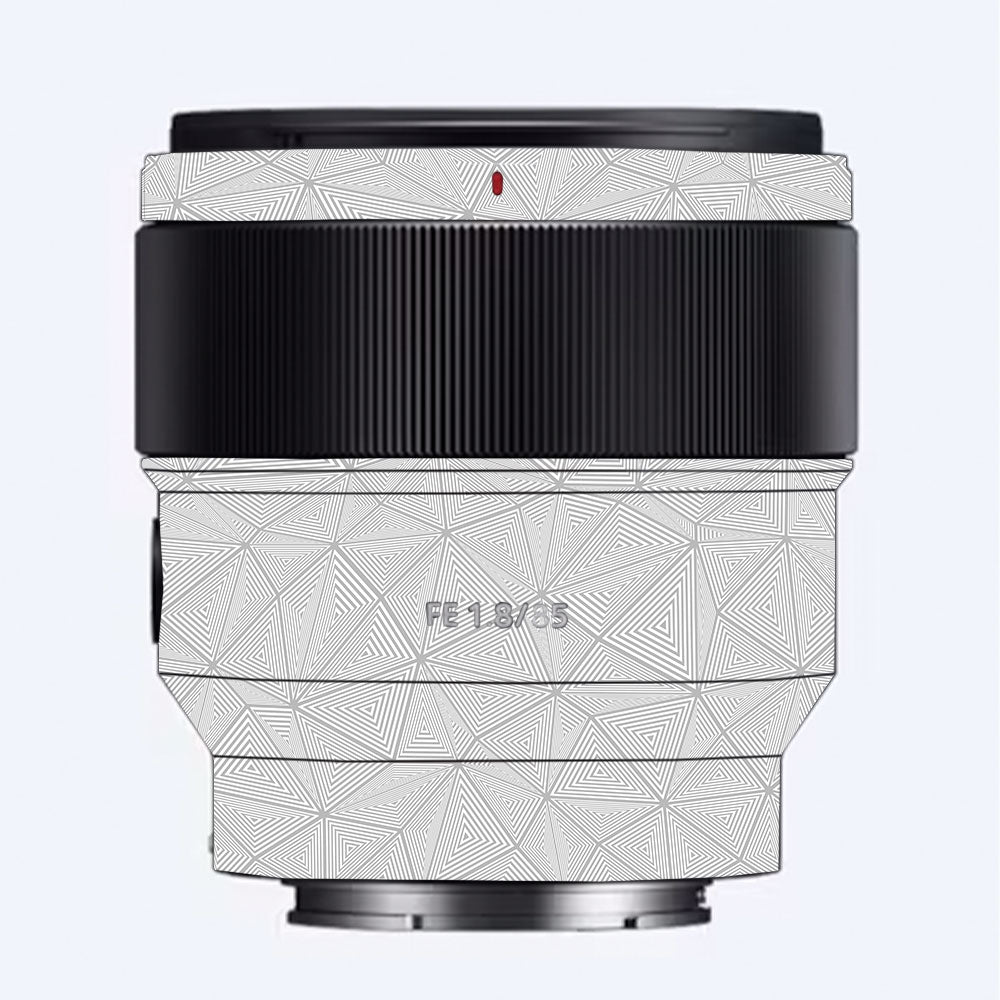 Textured Silver Prism Geometric Sony FE 85mm f/1.8 Camera Lens Skin
