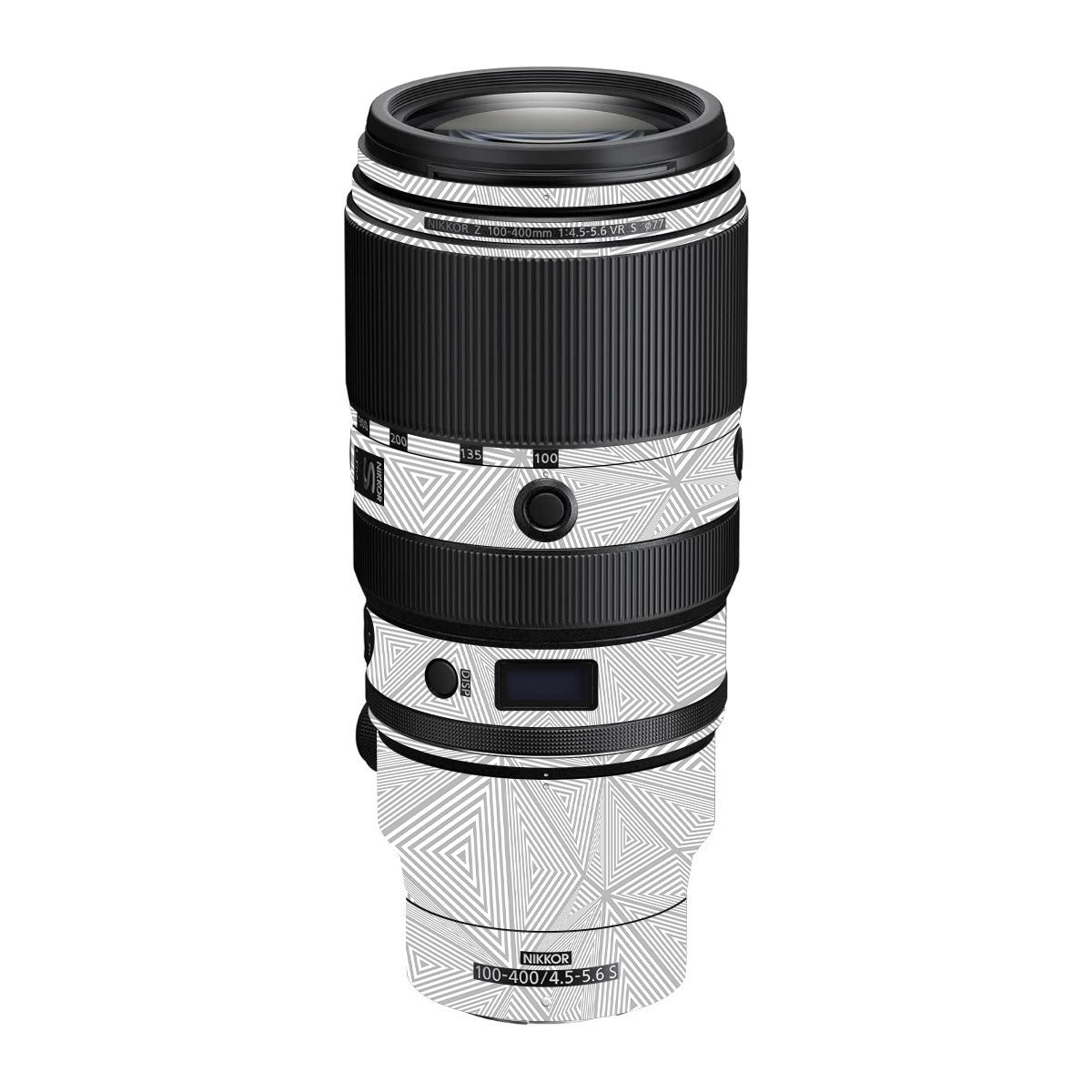 Textured Silver Prism Geometric Nikon Nikkor Z 100-400mm F/4.5-5.6 VR S Camera Lens Skin