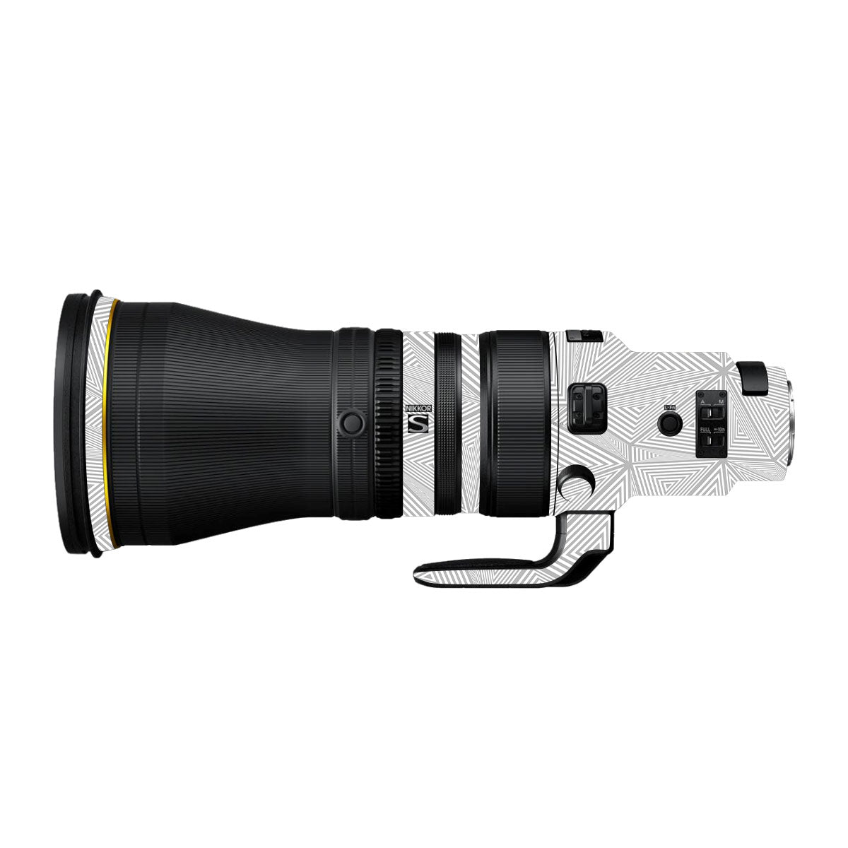 Textured Silver Prism Geometric Nikon Nikkor Z 600mm F/4 TC VR S Camera Lens Skin