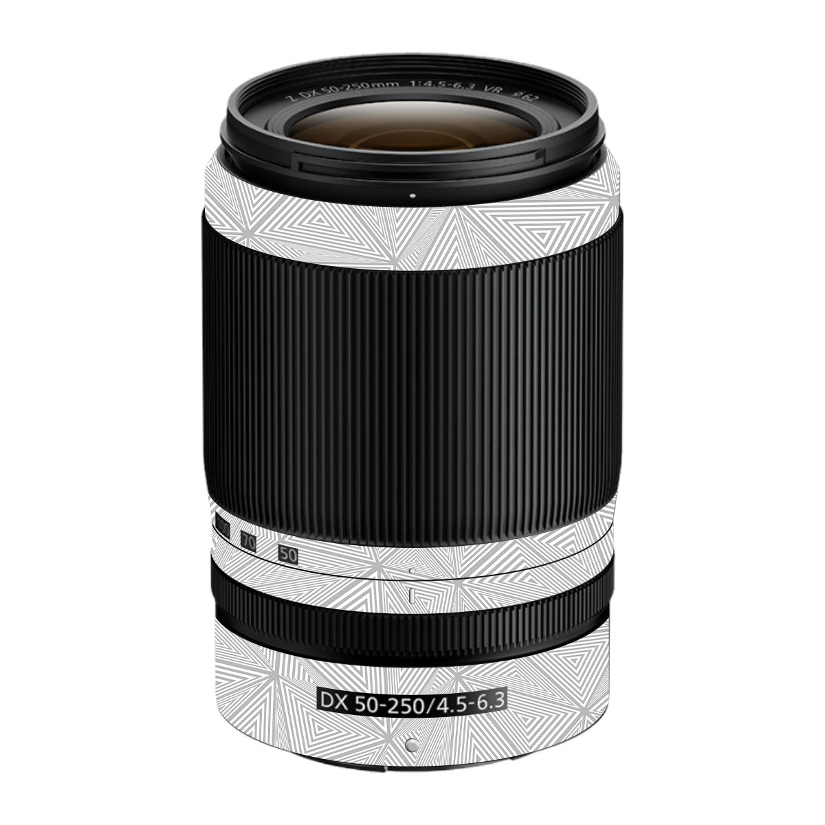 Textured Silver Prism Geometric Nikon Nikkor Z DX 50-250mm F/4.5-6.3 VR Camera Lens Skin