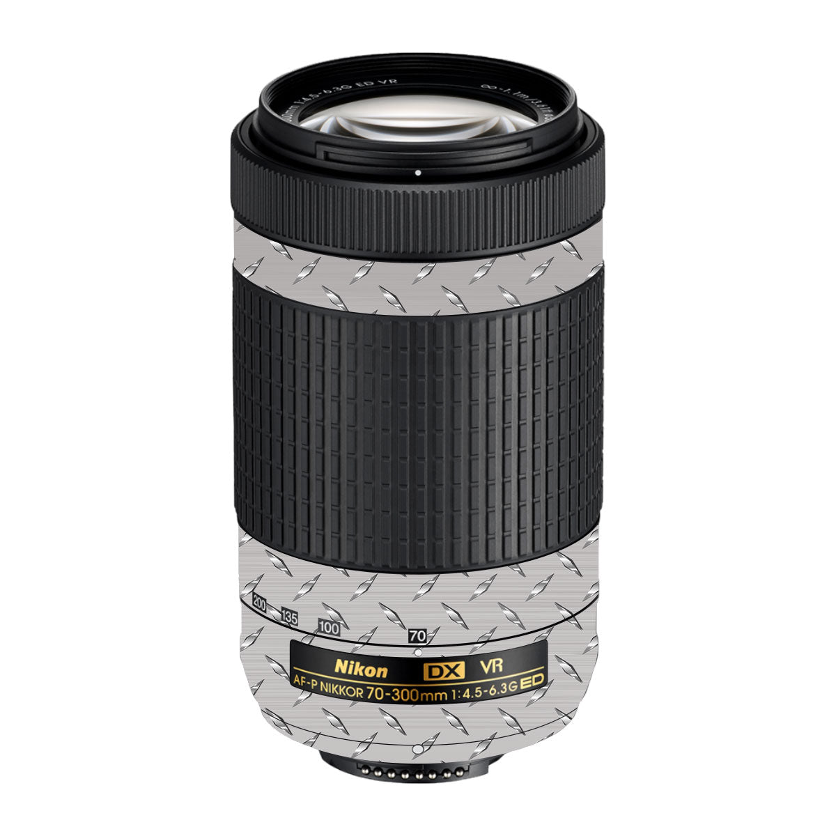 Textured Silver Tread Nikon AF-P Nikkor 70-300mm F/4.5-6.3G ED VR Camera Lens Skin