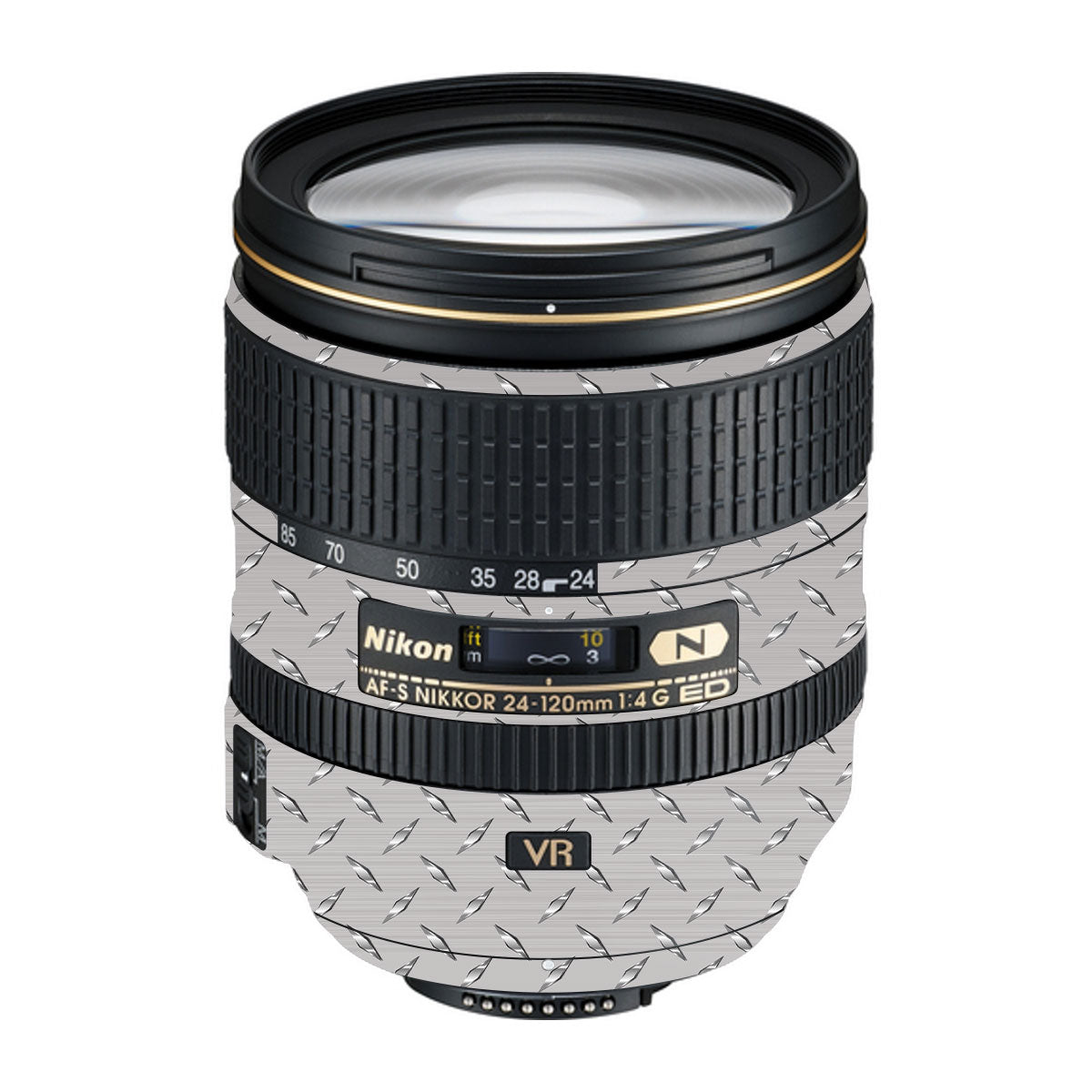 Textured Silver Tread Nikon Nikkor AF-S 24-120mm F4 G ED VR Camera Lens Skin