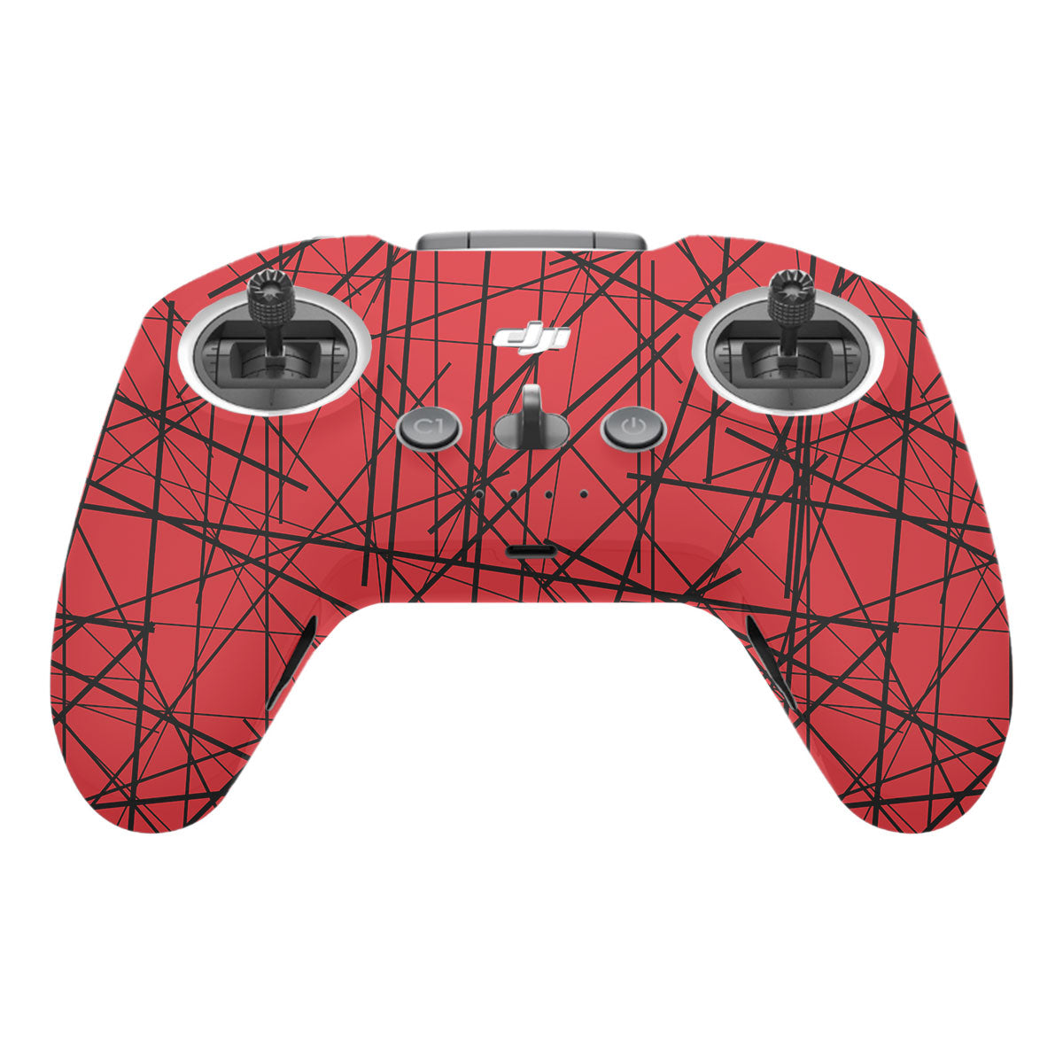 Textured Red Chaos Line DJI FPV Remote Controller Skin