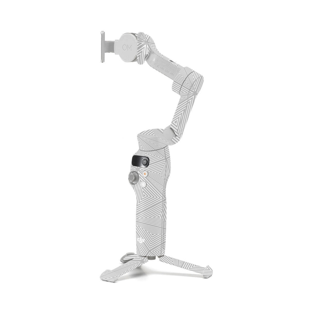 Textured Silver Prism Geometric DJI OM 7 Gimbal Skin