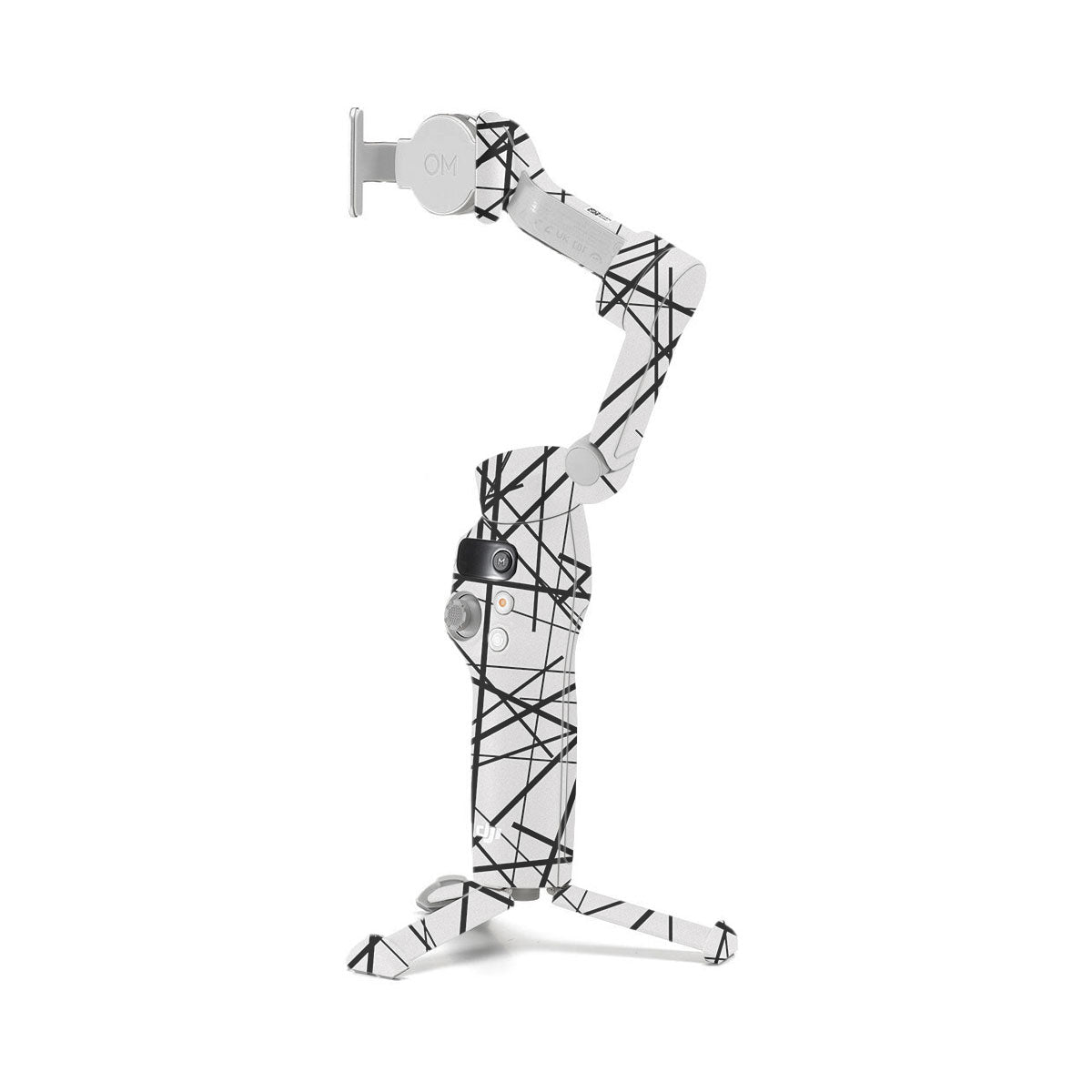 Textured White Chaos Line DJI OM 7 Gimbal Skin