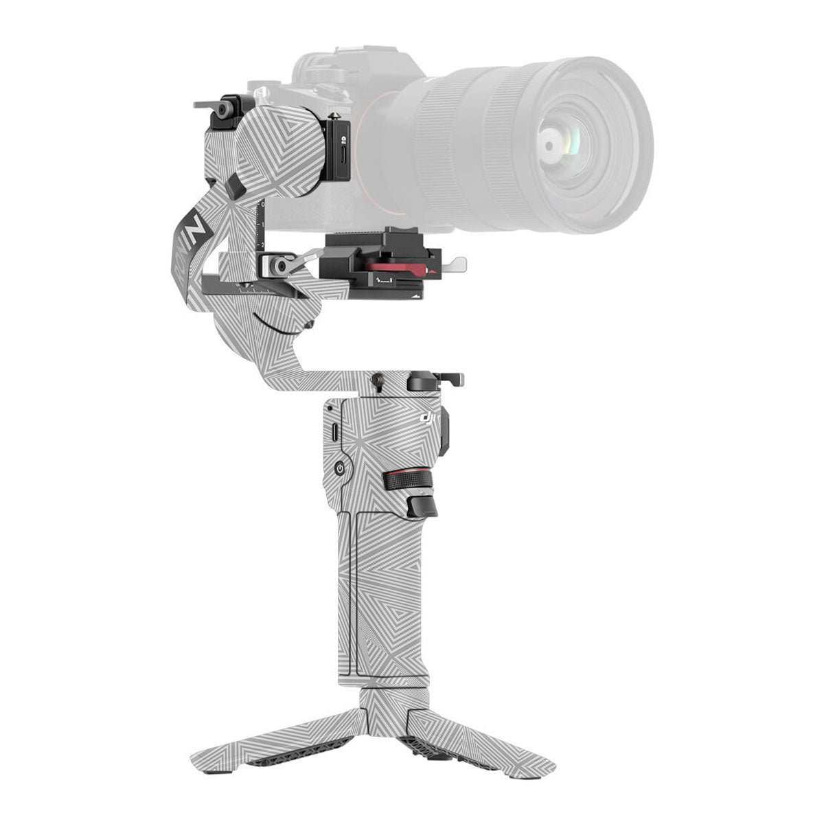 Textured Silver Prism Geometric DJI RS 3 Mini Gimbal Skin