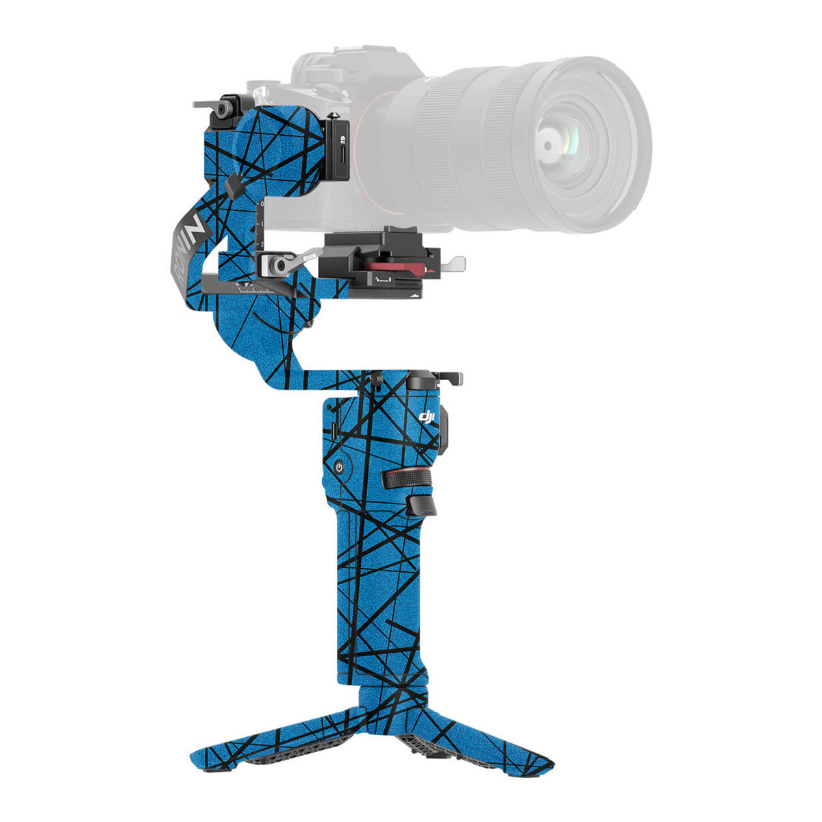 Textured Electric Blue Chaos DJI RS 3 Mini Gimbal Skin