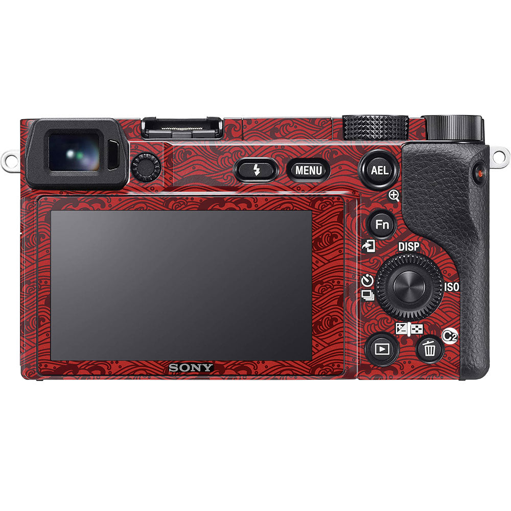 Textured Crimson Wave Sony A6100 Camera Skin