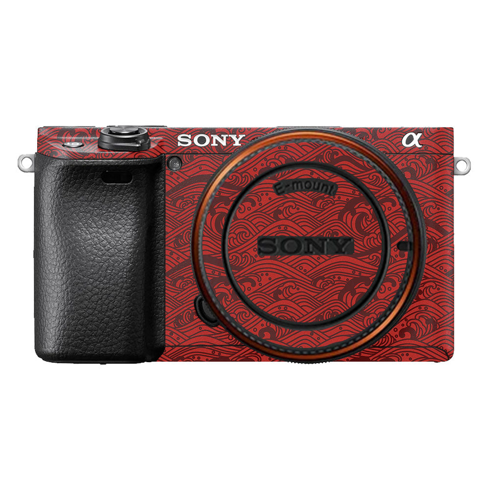 Textured Crimson Wave Sony A6400 Camera Skin