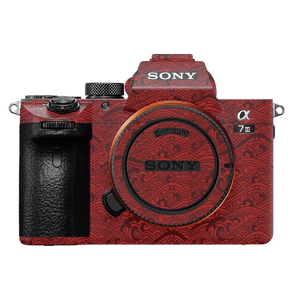 Textured Crimson Wave Sony A7MIII Camera Skin