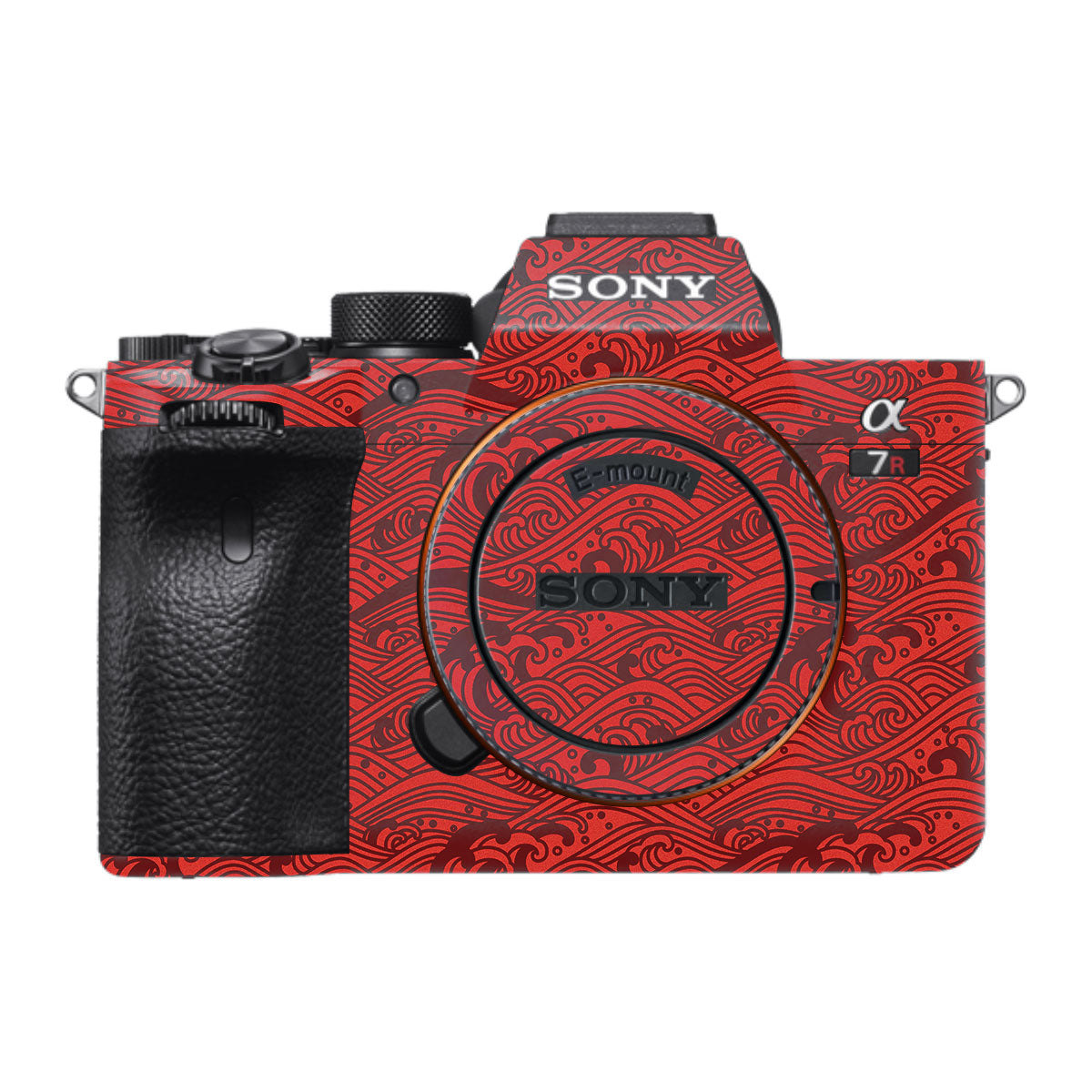 Textured Crimson Wave Sony A7RV Camera Skin