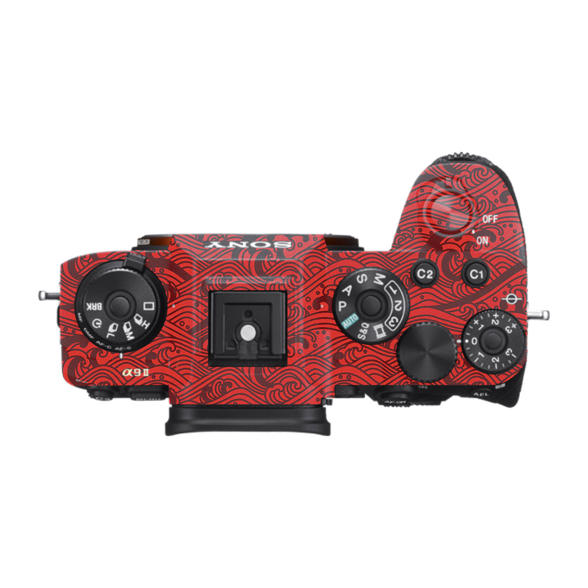 Textured Crimson Wave Sony A9 Camera Skins