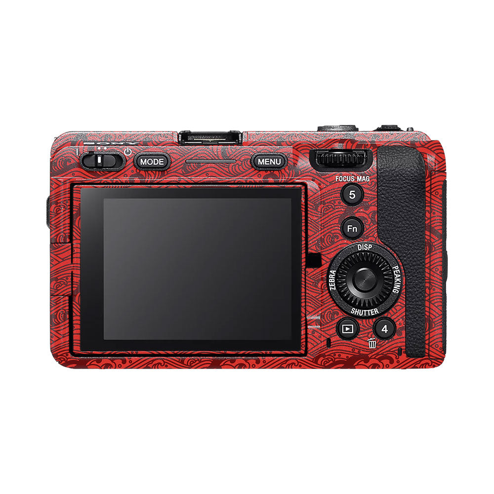 Textured Crimson Wave Sony FX3 Camera Skin