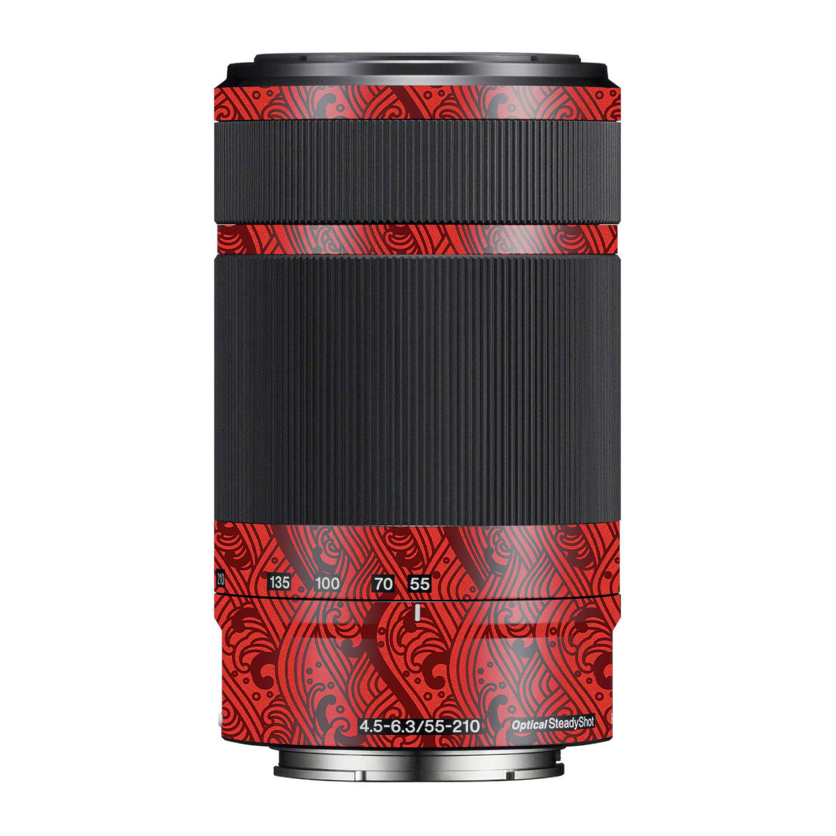 Textured Crimson Wave Sony E 55-210mm F/4.5-6.3 OSS Camera Lens Skin