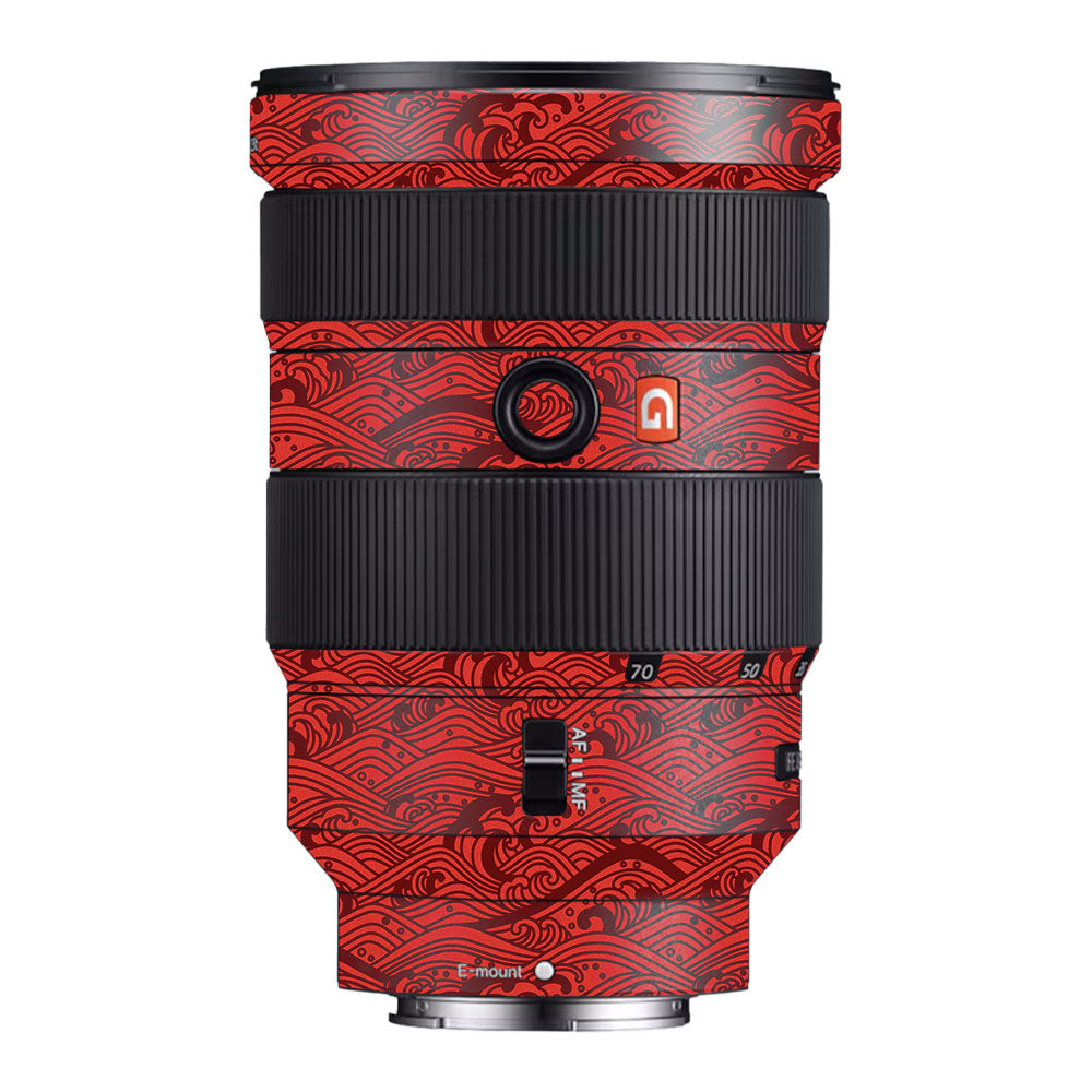 Textured Crimson Wave Sony FE 24-70mm f/2.8 GM Camera Lens Skin