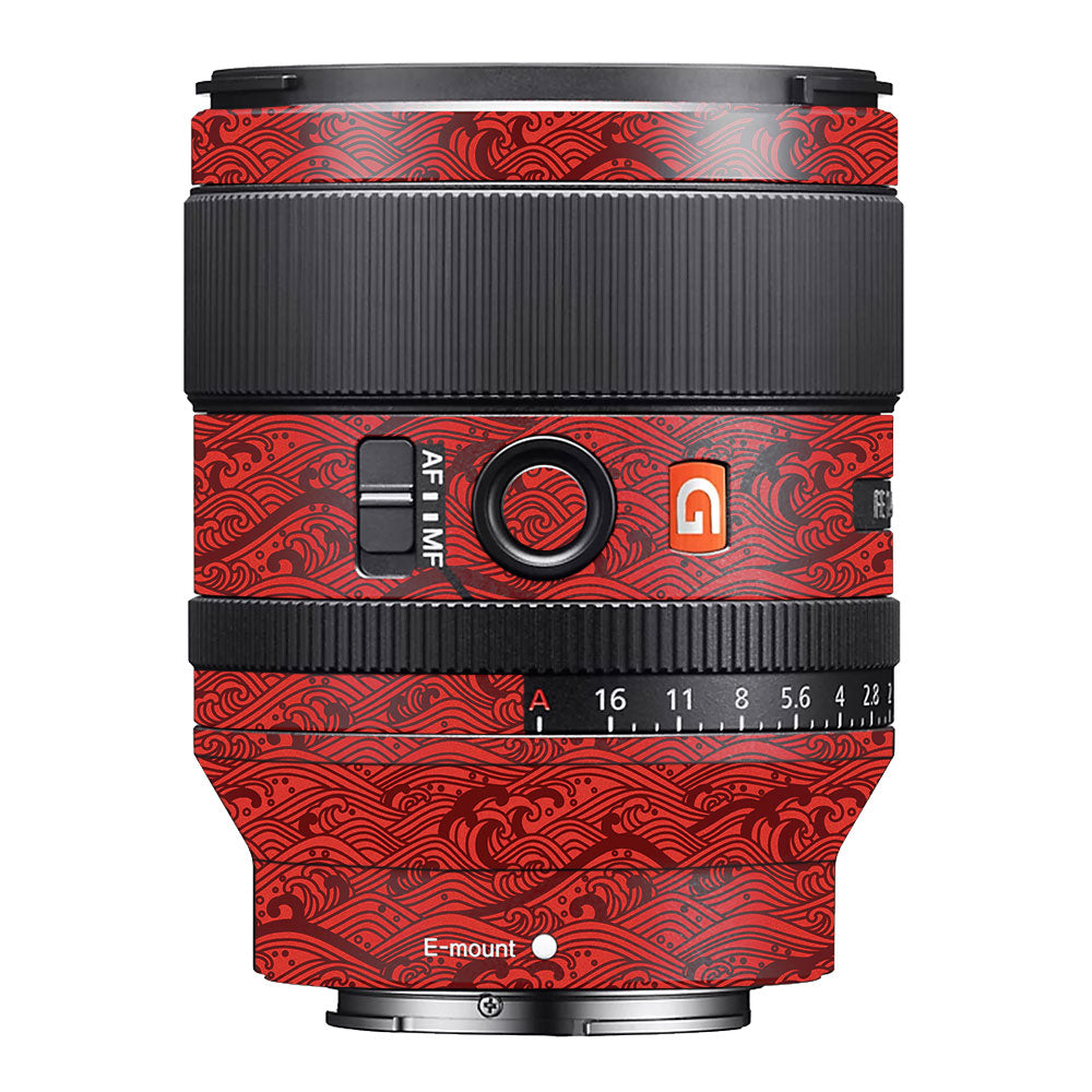 Textured Crimson Wave Sony FE 35mm f/1.4 GM Camera Lens Skin