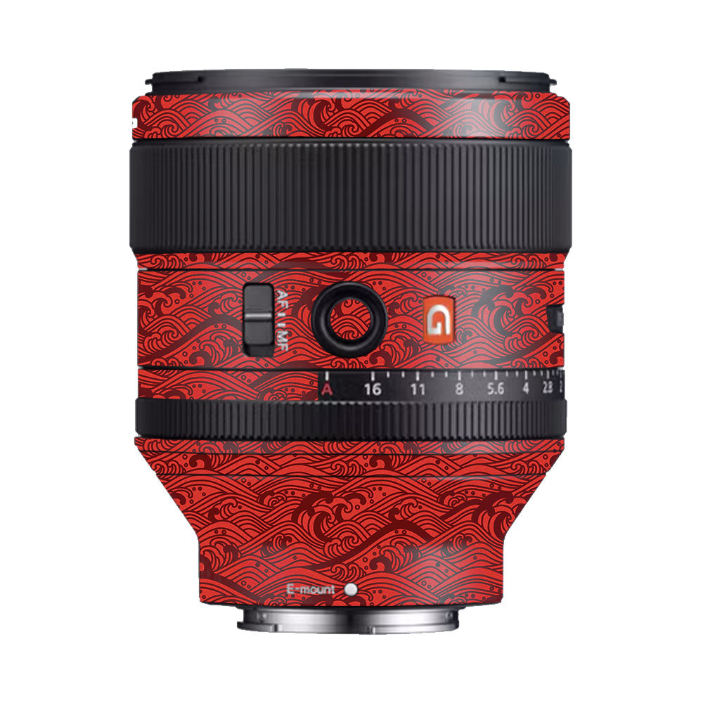 Textured Crimson Wave Sony FE 85mm f/1.4 GM Camera Lens Skin