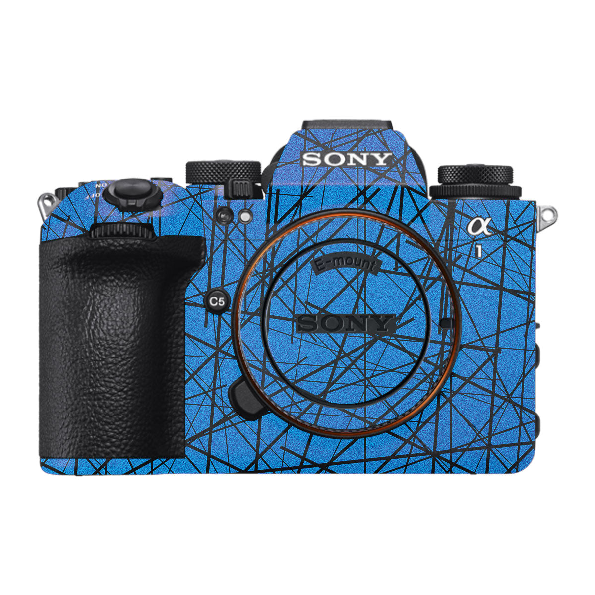 Textured Electric Blue Chaos Sony A1 Mark II Camera Skin