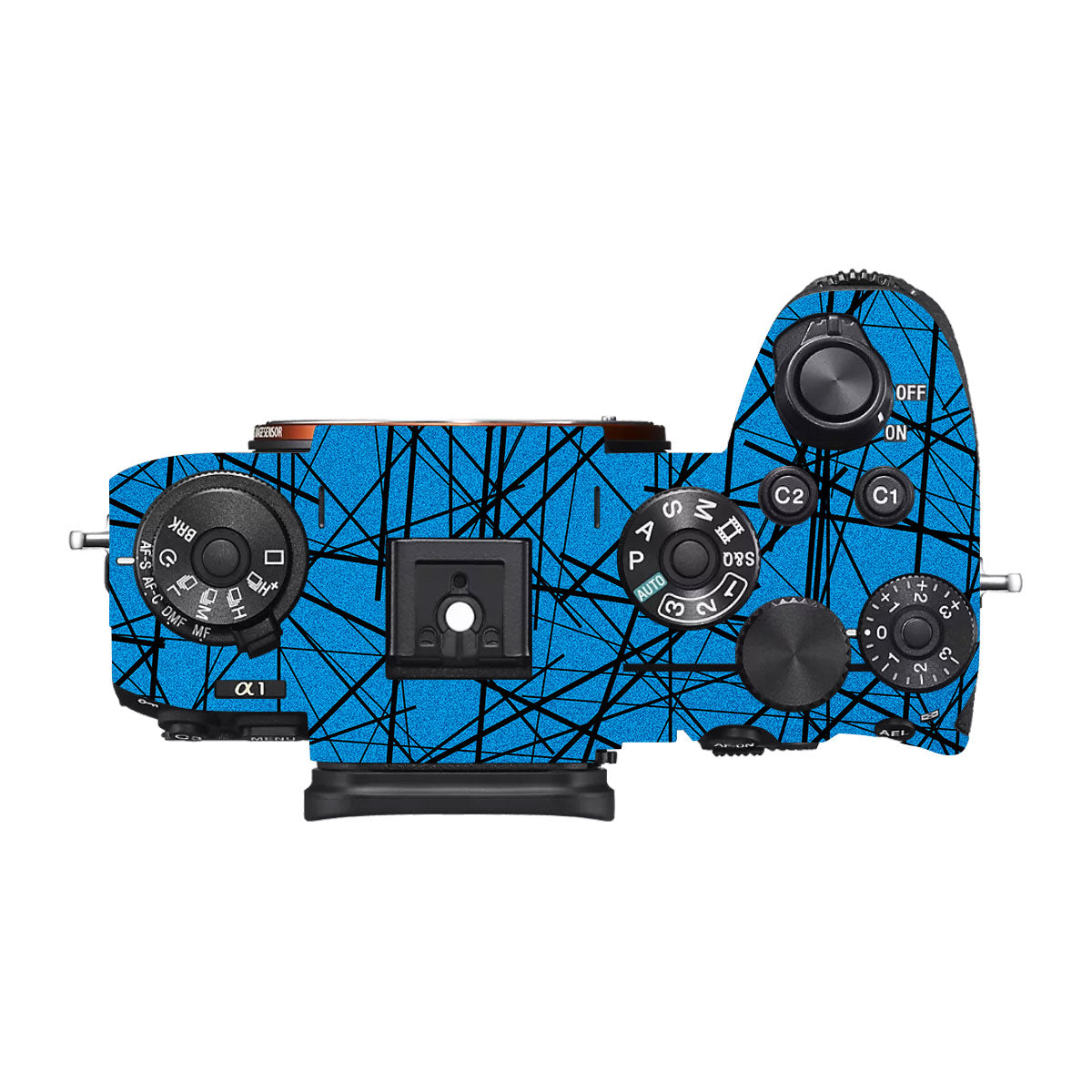 Textured Electric Blue Chaos Sony A1 Camera Skin