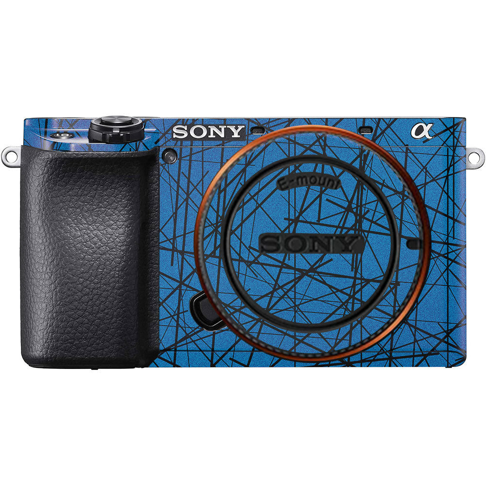 Textured Electric Blue Chaos Sony A6100 Camera Skin
