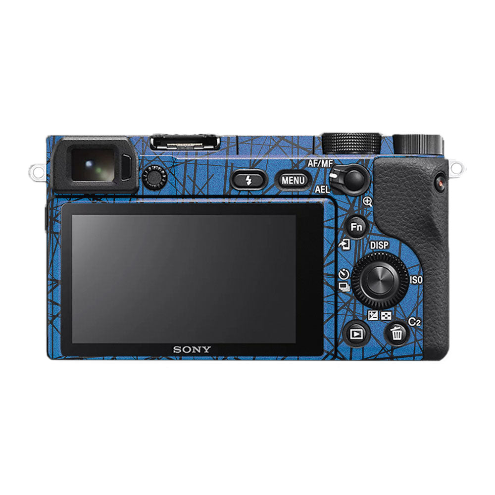 Textured Electric Blue Chaos Sony A6400 Camera Skin
