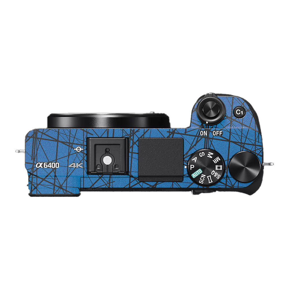 Textured Electric Blue Chaos Sony A6400 Camera Skin