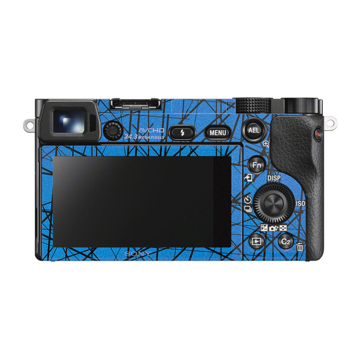 Textured Electric Blue Chaos Sony A6500 Camera Skins