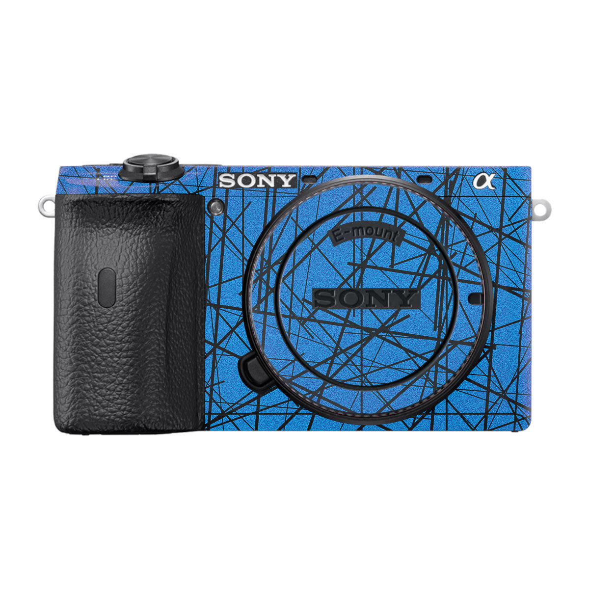 Textured Electric Blue Chaos Sony A6600 Camera Skins