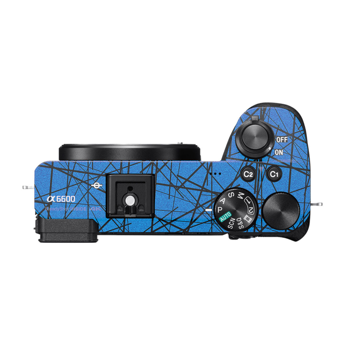 Textured Electric Blue Chaos Sony A6600 Camera Skins