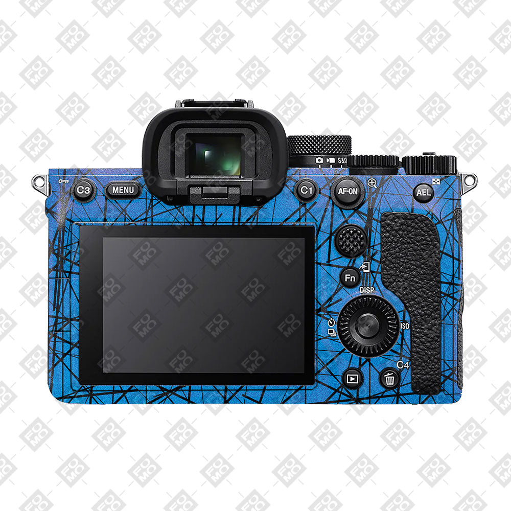 Textured Electric Blue Chaos Sony A7MIV Camera Skin