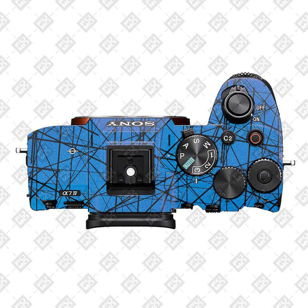 Textured Electric Blue Chaos Sony A7MIV Camera Skin