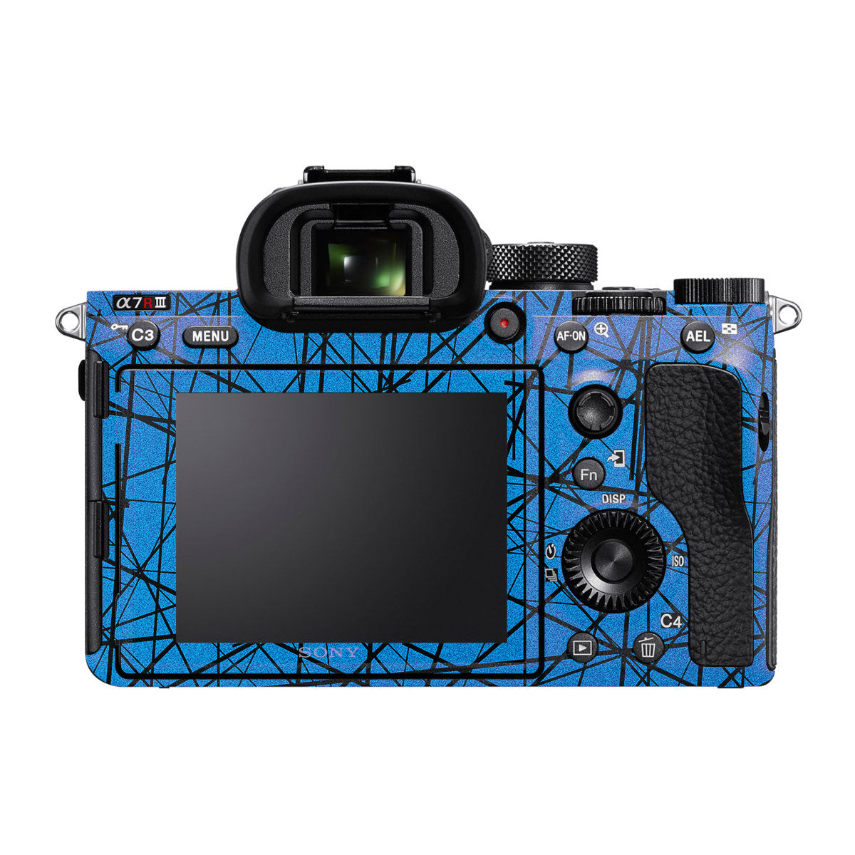 Textured Electric Blue Chaos Sony A7R IV Camera Skin