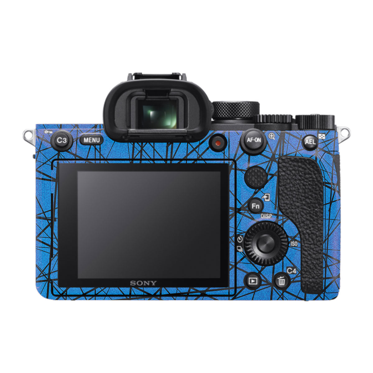 Textured Electric Blue Chaos Sony A7RV Camera Skin