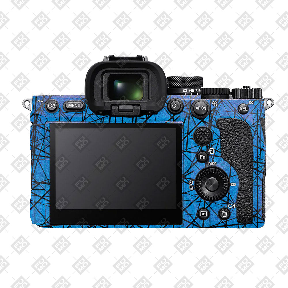 Textured Electric Blue Chaos Sony A7 S Camera Skin