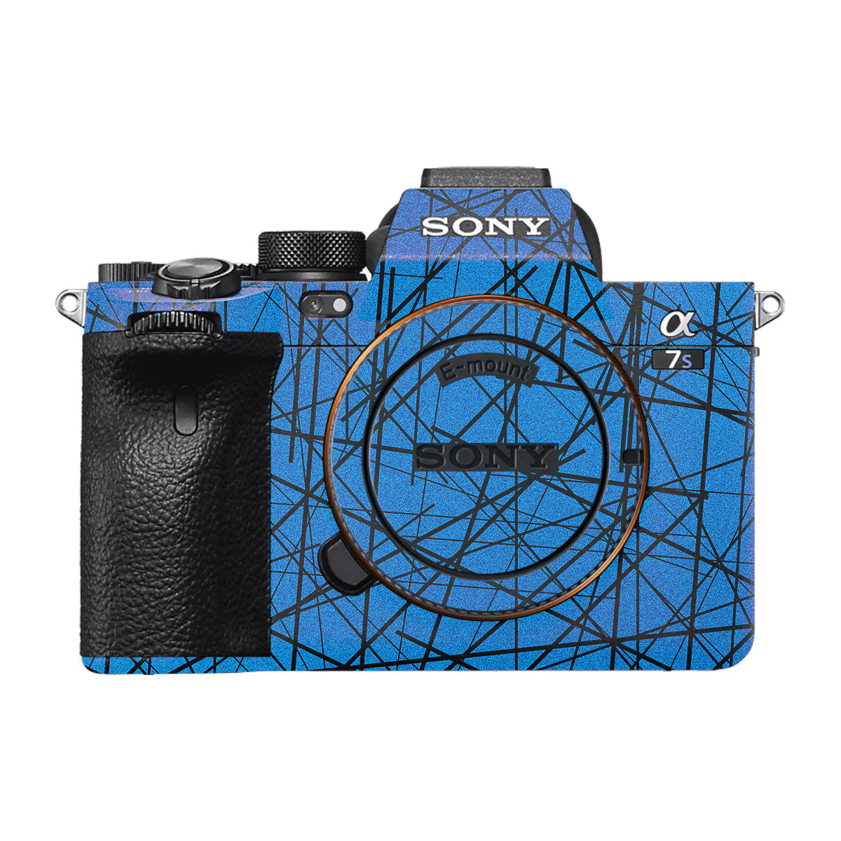 Textured Electric Blue Chaos Sony A7S II Camera Skins