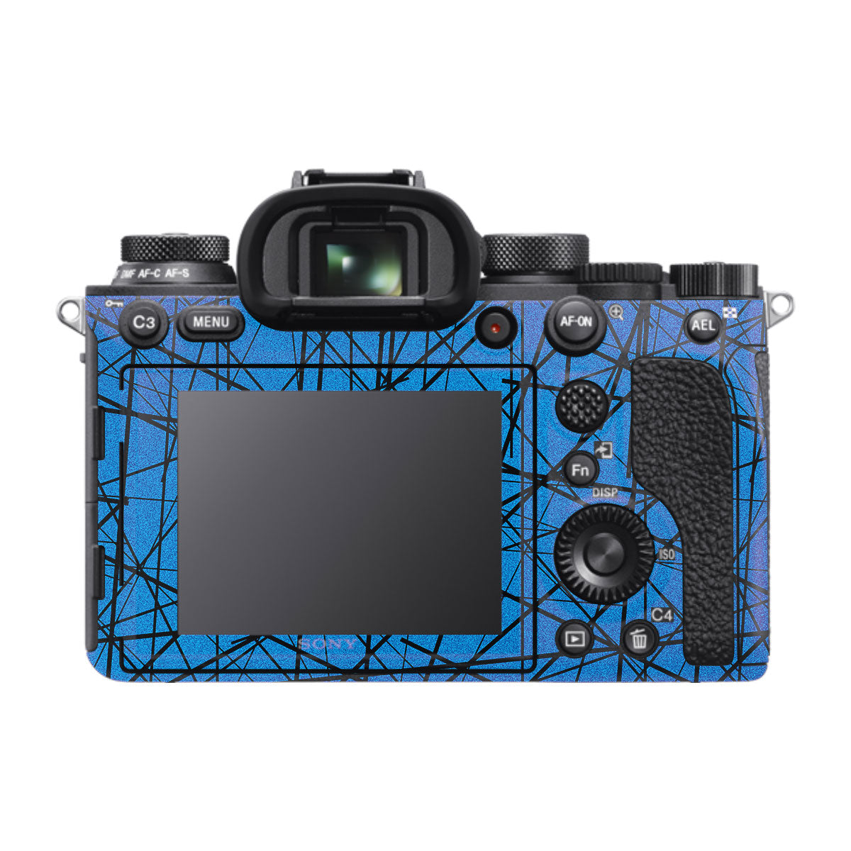 Textured Electric Blue Chaos Sony A9 Camera Skins