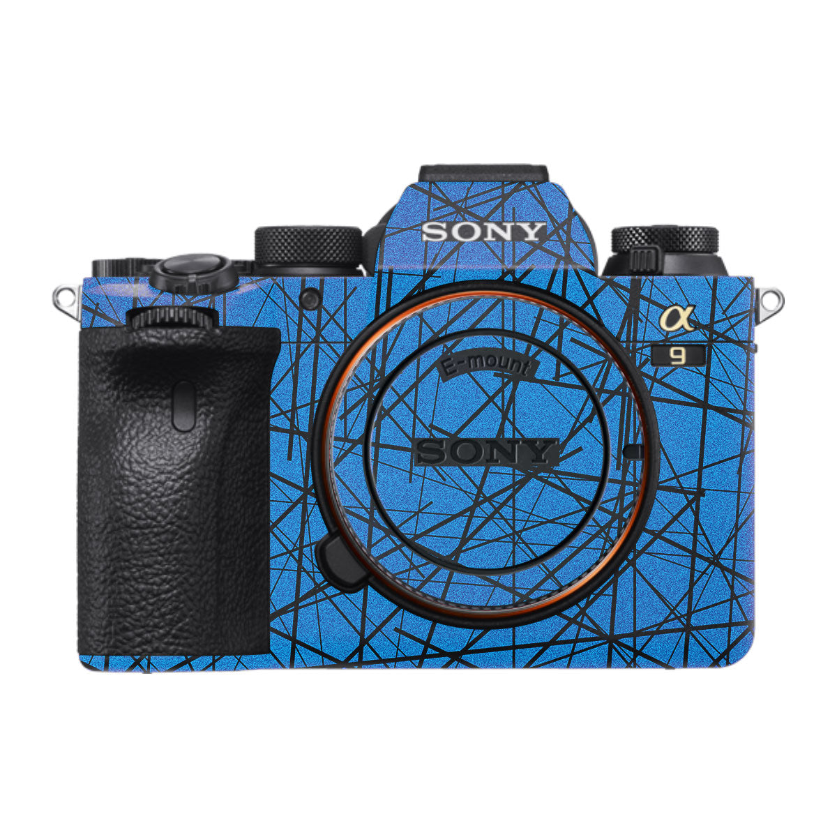 Textured Electric Blue Chaos Sony A9 Camera Skins