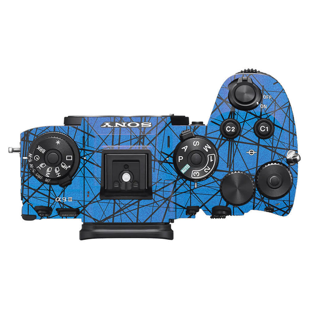 Textured Electric Blue Chaos Sony A9III Camera Skin