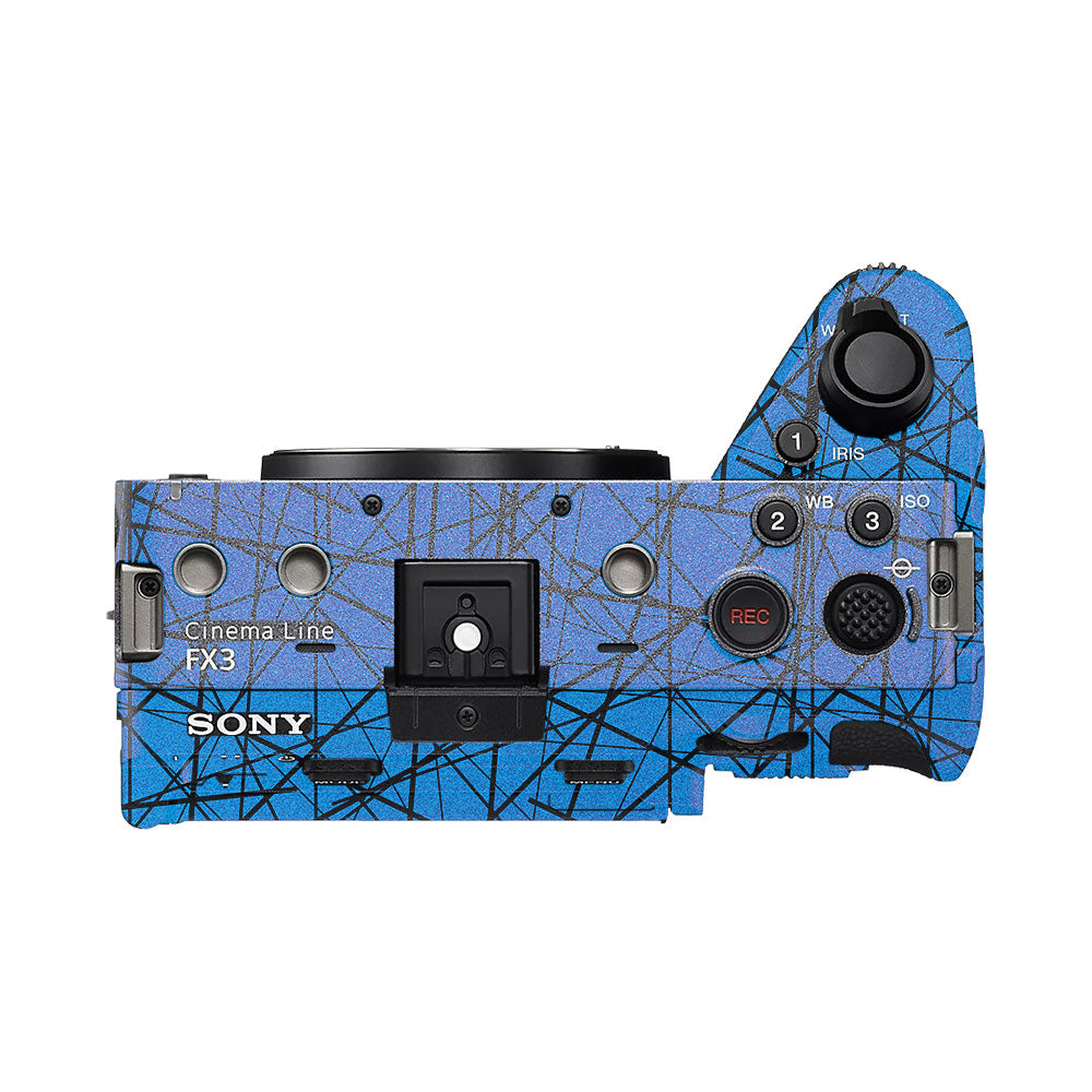 Textured Electric Blue Chaos Sony FX3 Camera Skin
