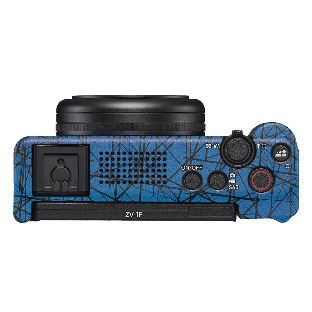 Textured Electric Blue Chaos Sony ZV-1F Camera Skin